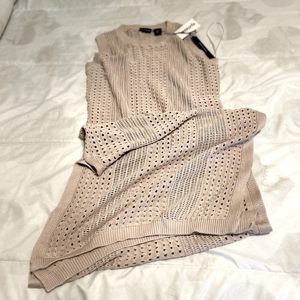 Tan Sleeveless Bathing Suit Cover Up